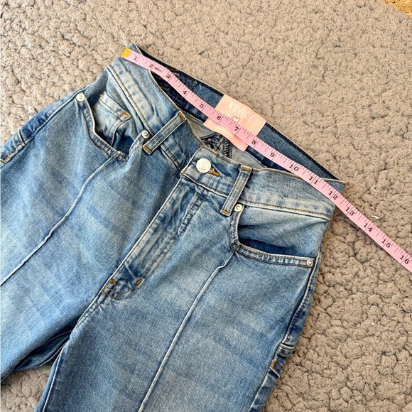 REVICE Blue Flare Wide Leg Jeans Star Butt American Flag Stretch Size 26. - Picture 5 of 13